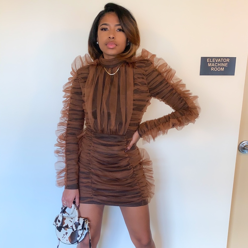Brown party dress